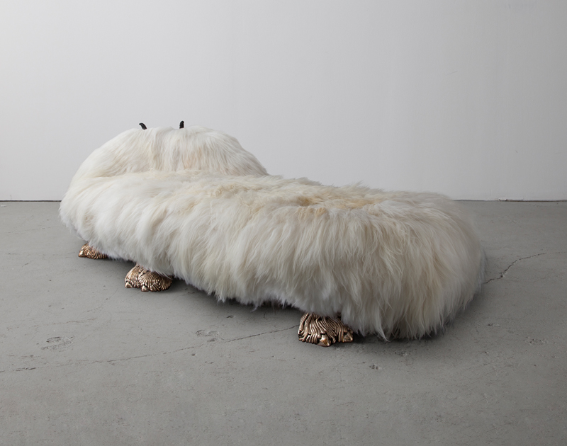 white fur design sofa by haas brothers