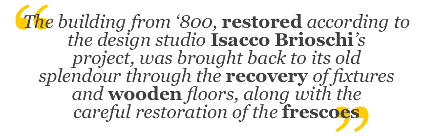 The restoration involved a partial redistribution of the interior spaces. A team of art restorers was entrusted with the restoration of the frescoes. Photo Elia Barbieri