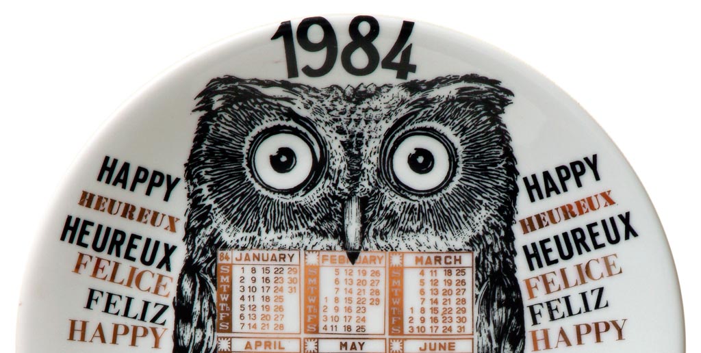 Fornasetti, piatto Calendario 1984