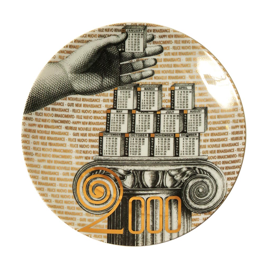 Fornasetti, piatto Calendario 2000