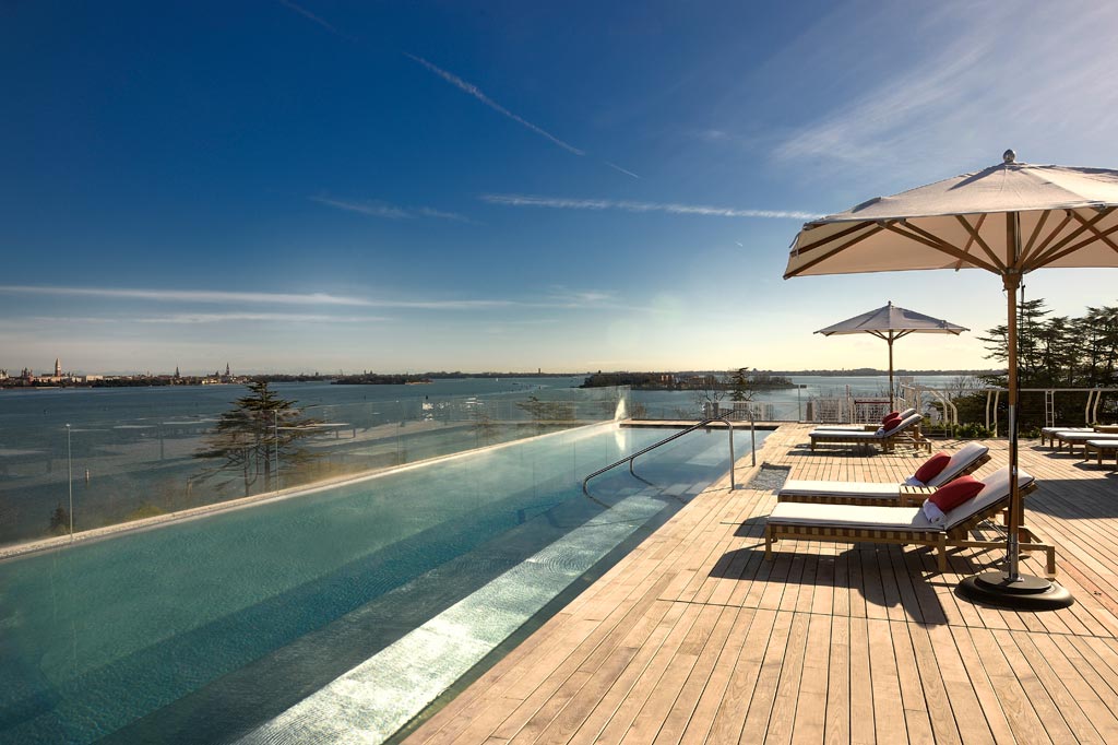 The rooftop pool at JW Marriott Venice