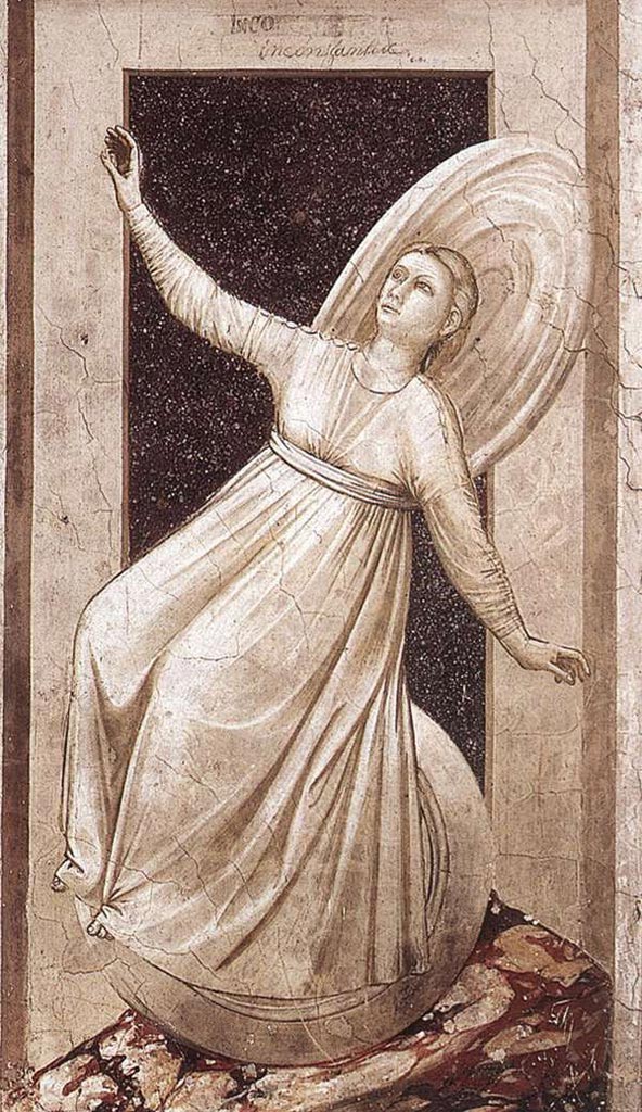 Incostanza, dipinto di Giotto dalla scena Vizi e Virtù esposta presso la Cappella degli Scrovegni