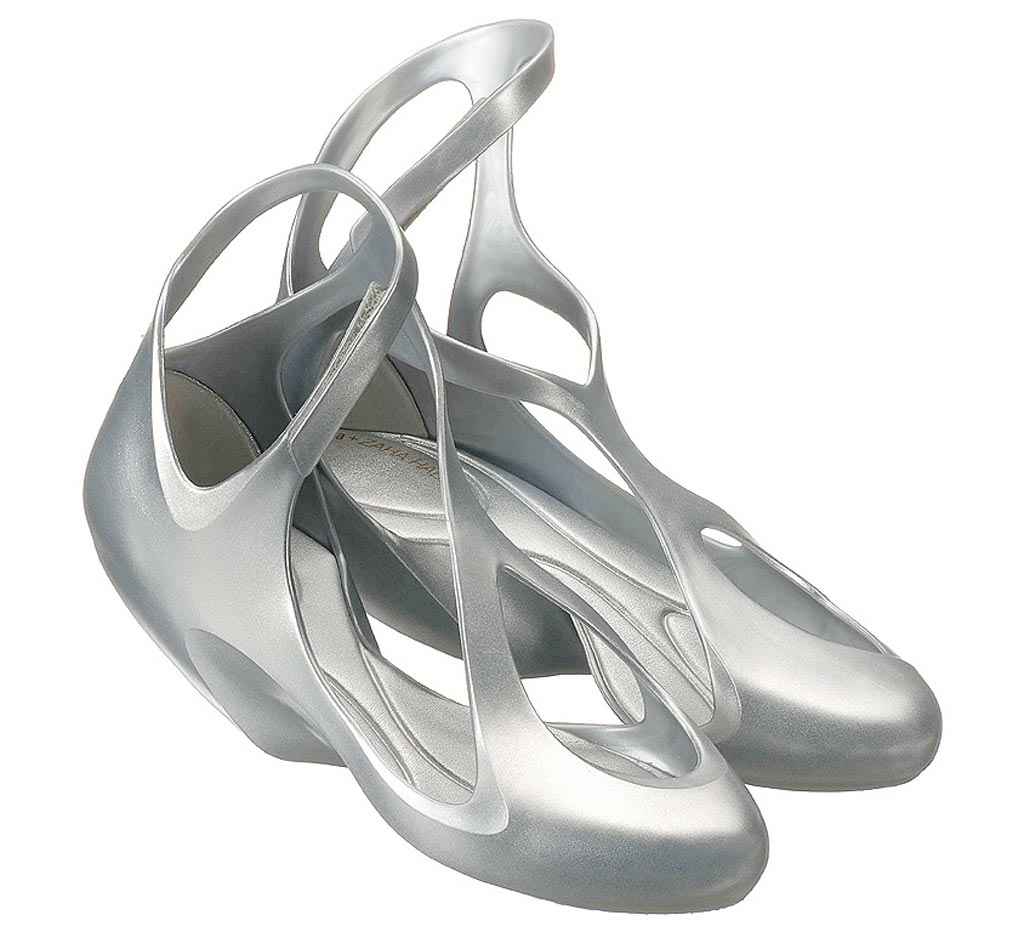 Scarpe Melissa, progetto di Zaha Hadid - colore argento